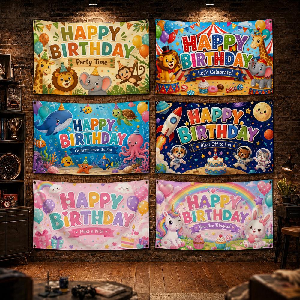 Outdoor Adventure Birthday Party - Флажки для дня рождения в стиле