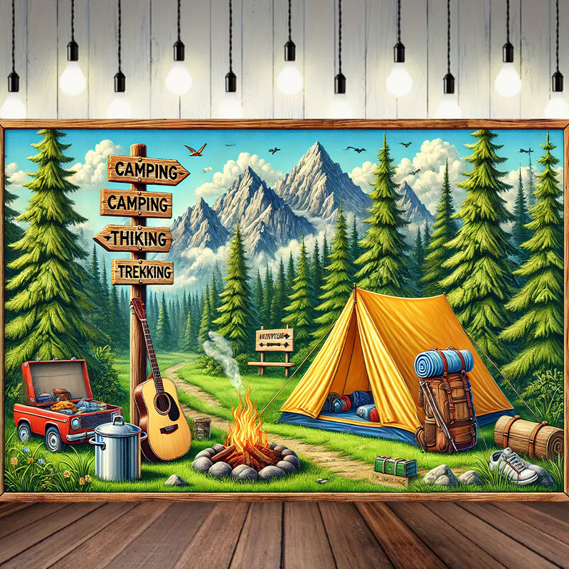 Outdoor Adventure Birthday Party - 1, фон для кемпинга и приключений