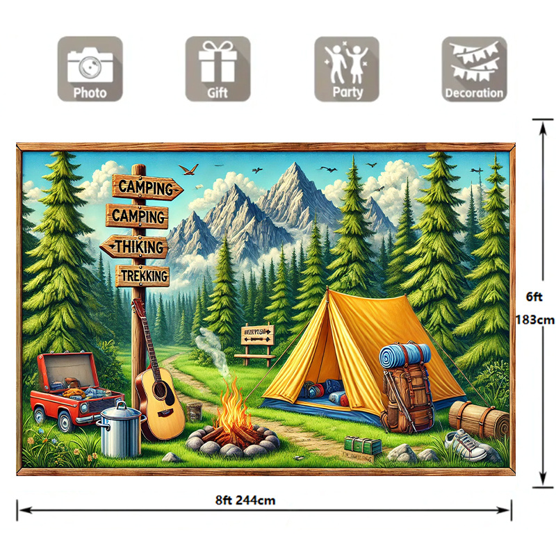 1, фон для кемпинга и приключе – обзор и цена Outdoor Adventure Birthday Party